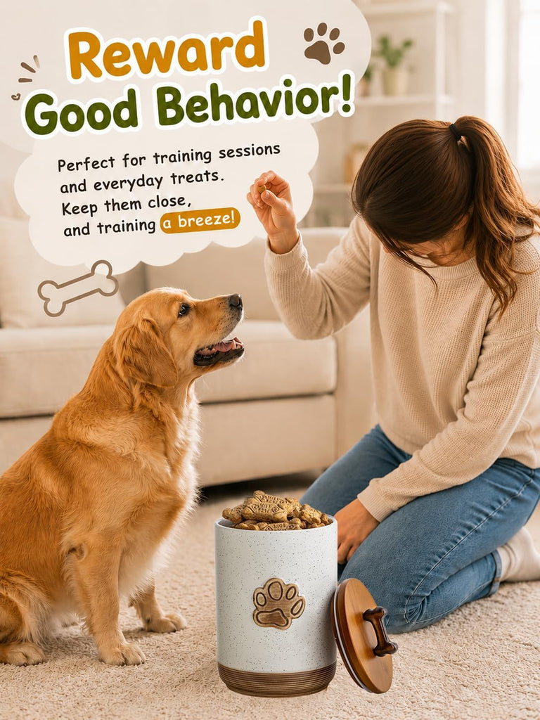 Dog Treat Container with Lid, Airtight Dog Treat Jar for Countertop