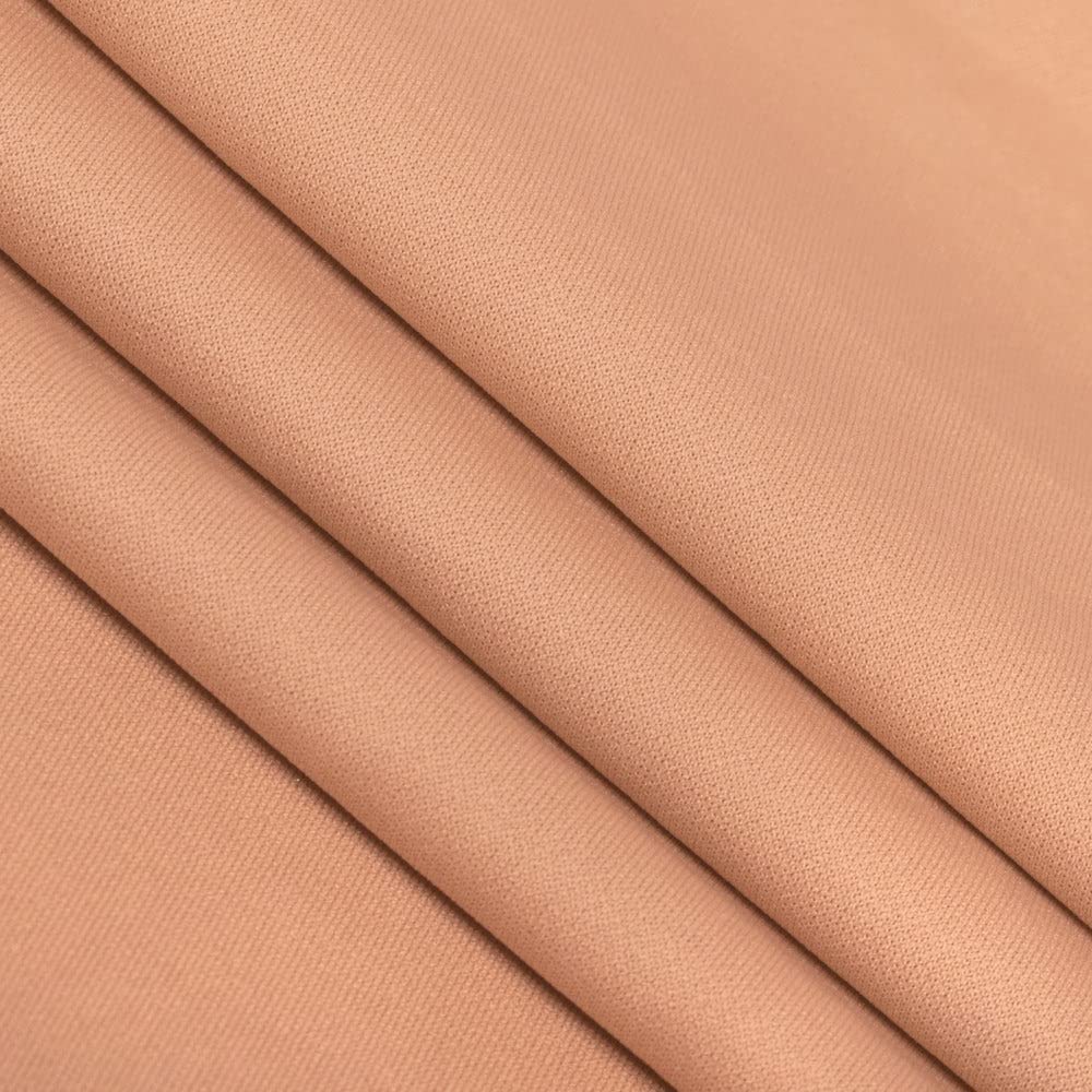 Scuba Double Knit Fabric Sheer Techno Stretch Dyed Polyester 60 Inch Wholesale By The Yard & Roll - Nude (1 Yard)