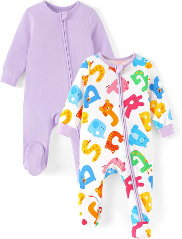 Cotton Baby Footie Pajamas, Baby Sleepers for Boys & Girls