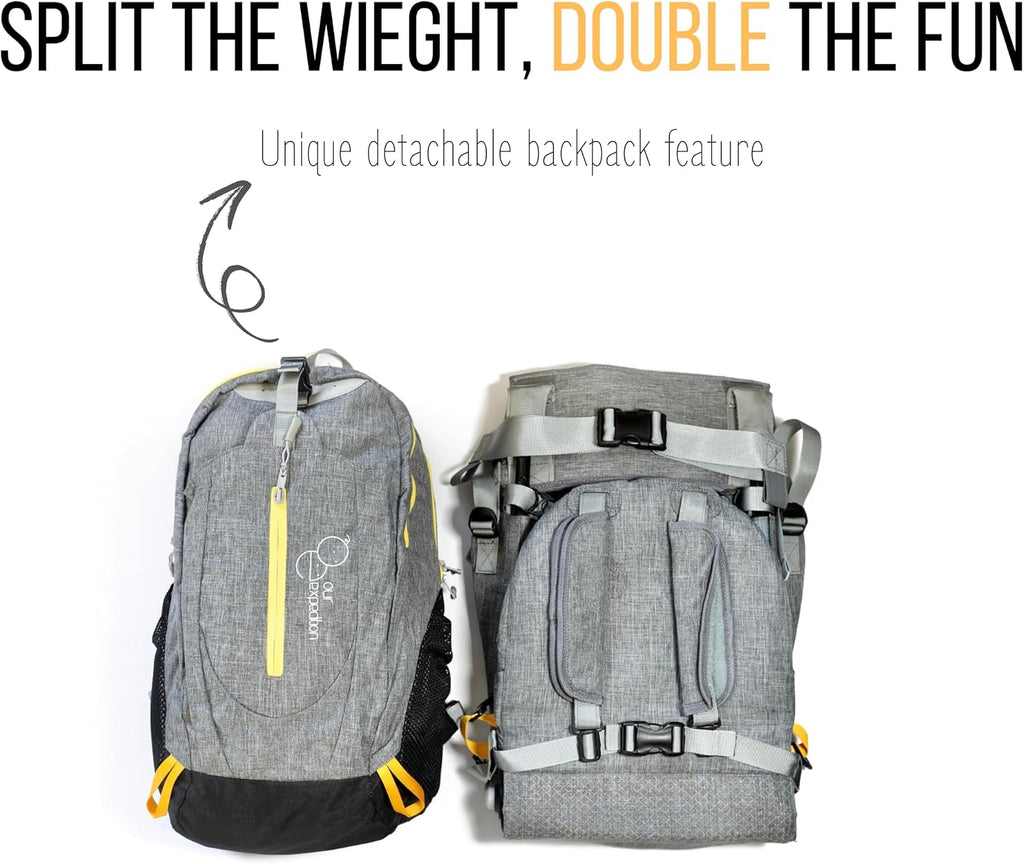 OE Shoulder Hiking Carrier For Child and Toddler 1- 4 years old with Detachable Backpack and Sunshade, Foldable