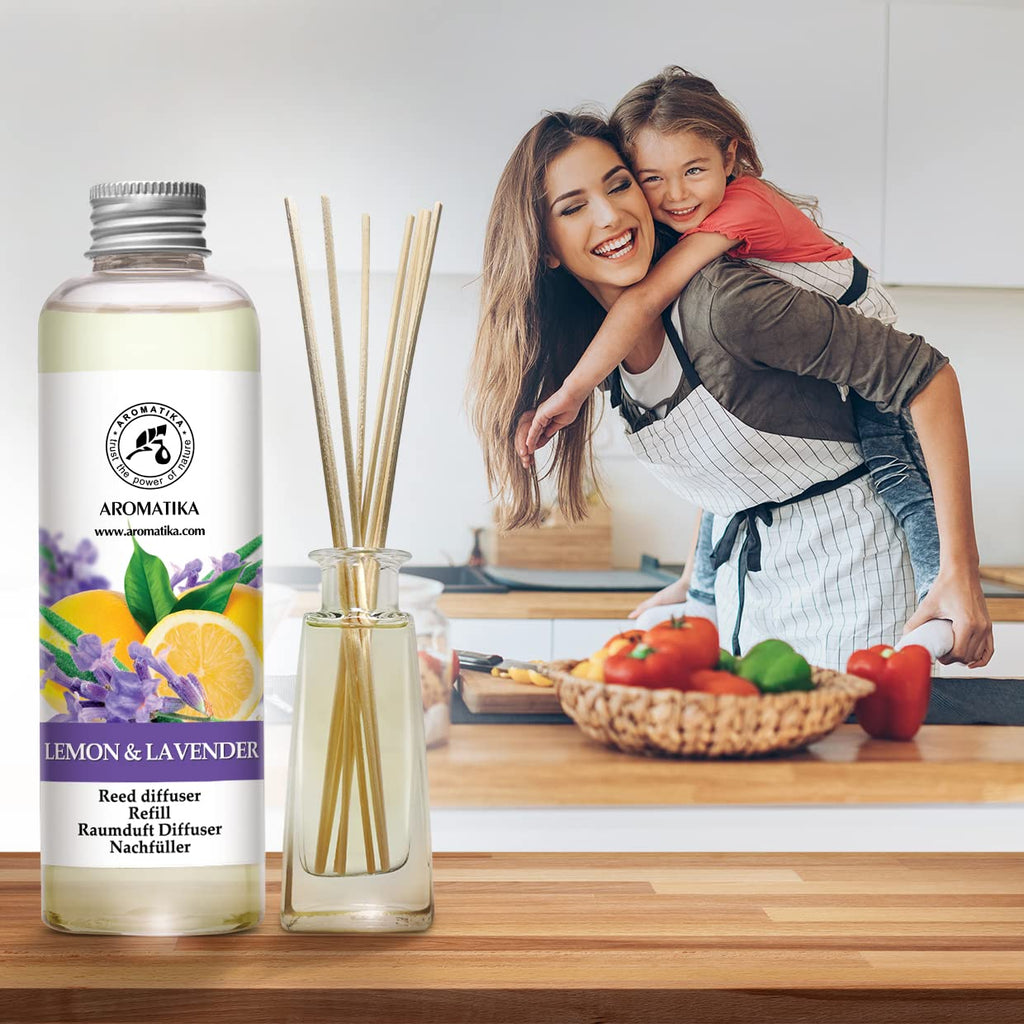 Reed Diffuser Refill Lemon - Lavender 6.8 Fl Oz - Scented Diffuser - Room Diffuser Refill with Scent - Room Freshener