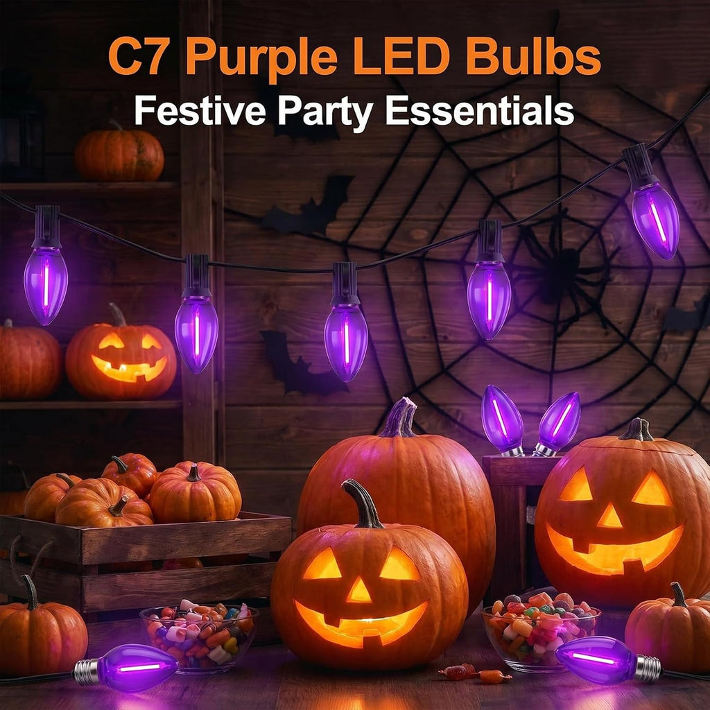 C7 LED Replacement Bulbs Purple, E12 Candelabra Base