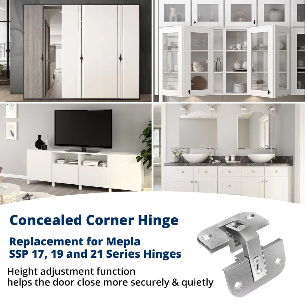 1-Pack Adjustable Concealed Pie-Cut Corner Cabinet Hinge 343.90.710 Hinges