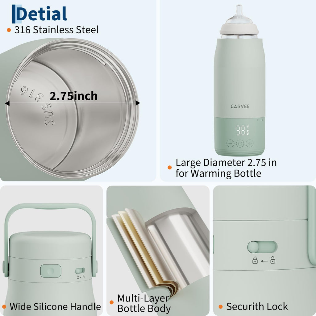 Portable Bottle Warmer for Breast Milk, Baby Travel Essentials