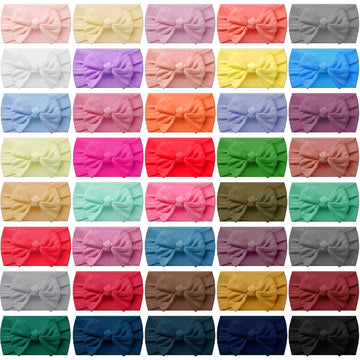 42 Pcs Baby Bows Nylon Headbands for Baby Girls Knotted