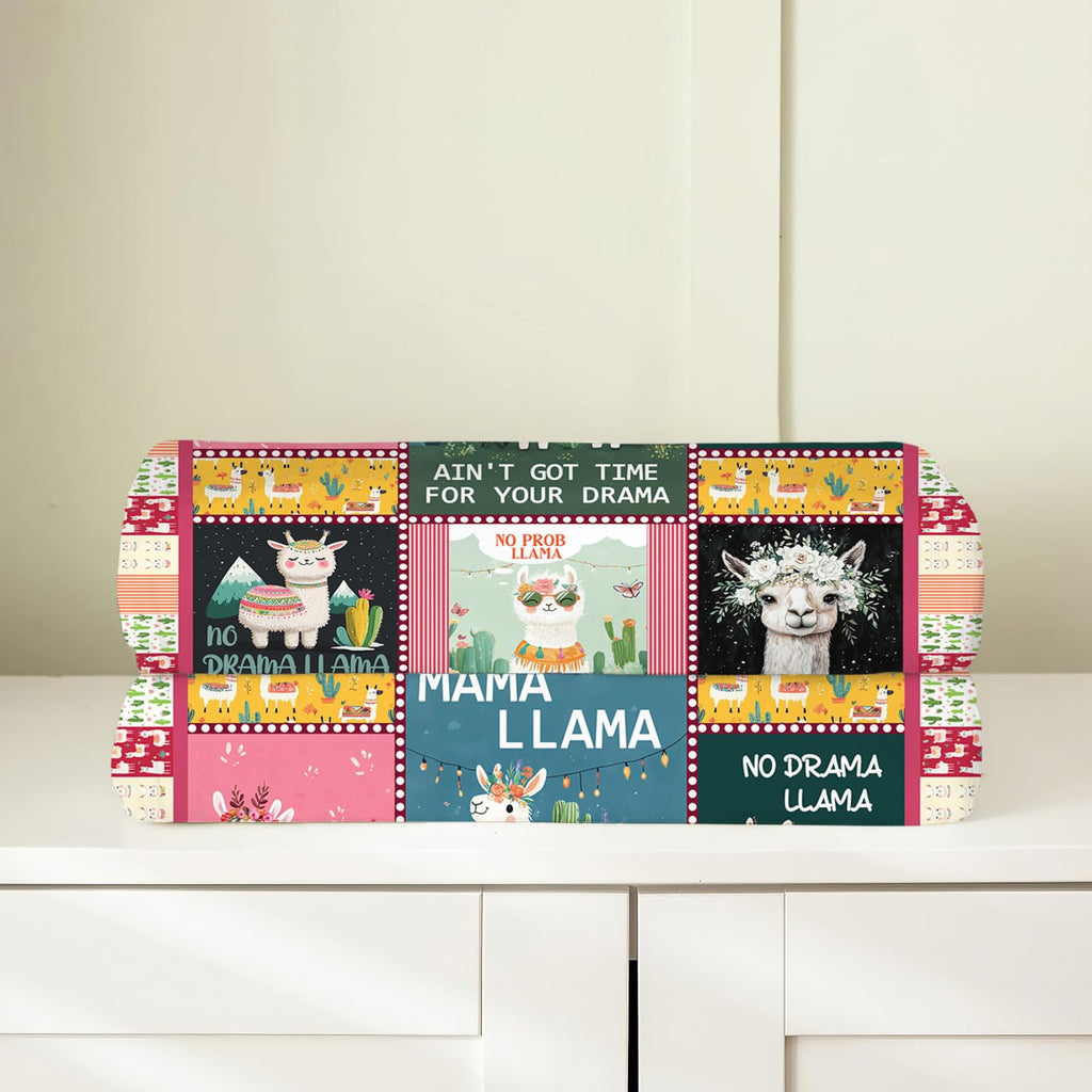 Llama Blanket, Alpaca Throw Blanket, Llama Tropical Gifts Blankets Stuff Fleece Flannel Plush for Girls Women Men Boys
