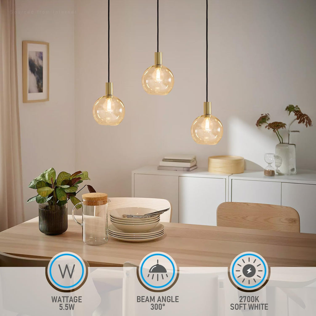Dimmable G16.5 LED Light Bulbs, Clear Glass, 2700K