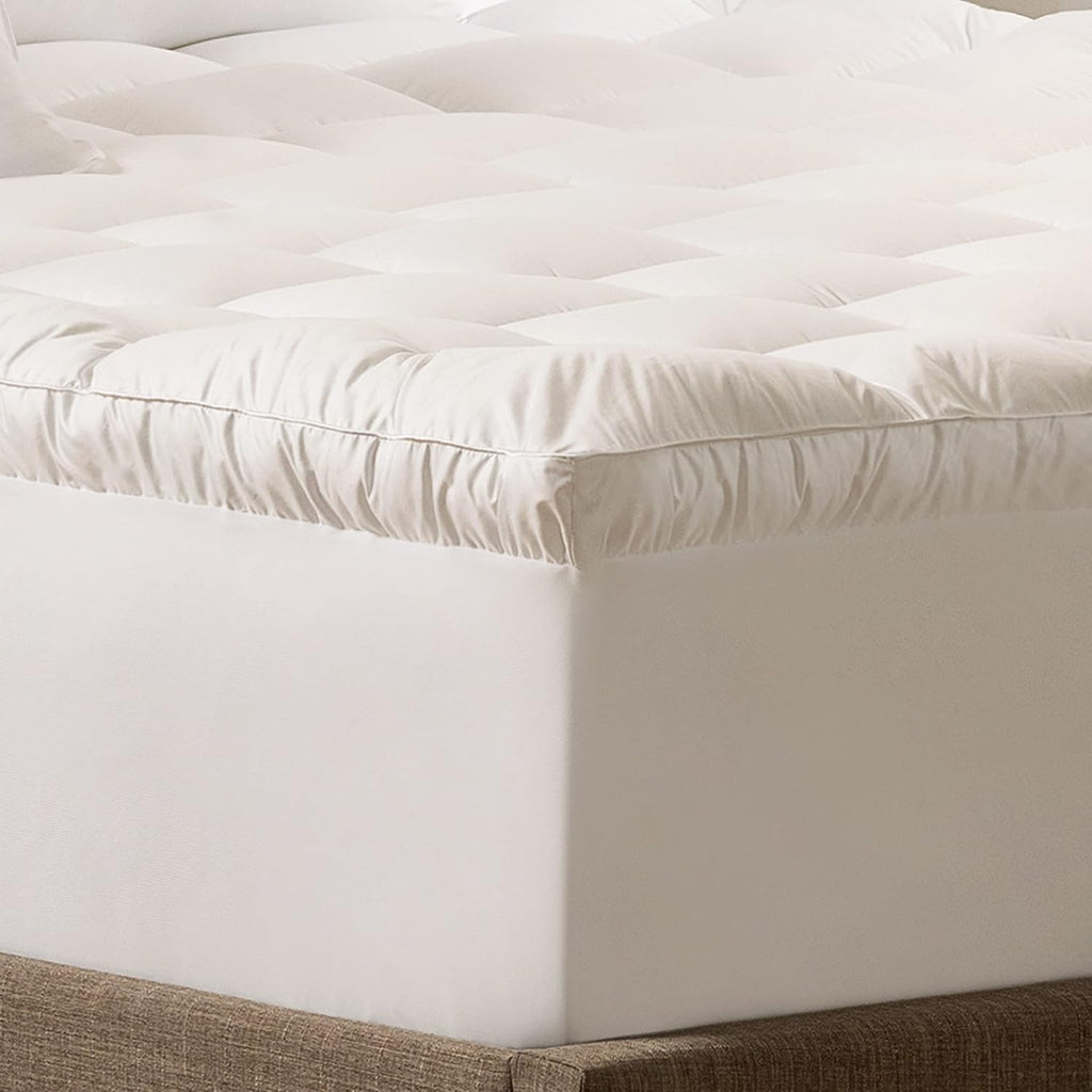 Down Illusion Soft Hypoallergenic 2 inch Pillowtop Simple Fit Mattress Topper, Queen, White | Plush two-inch