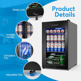 Beverage Refrigerator 17 inch Wide - 126 Can Beverage Cooler with Glass Door | C