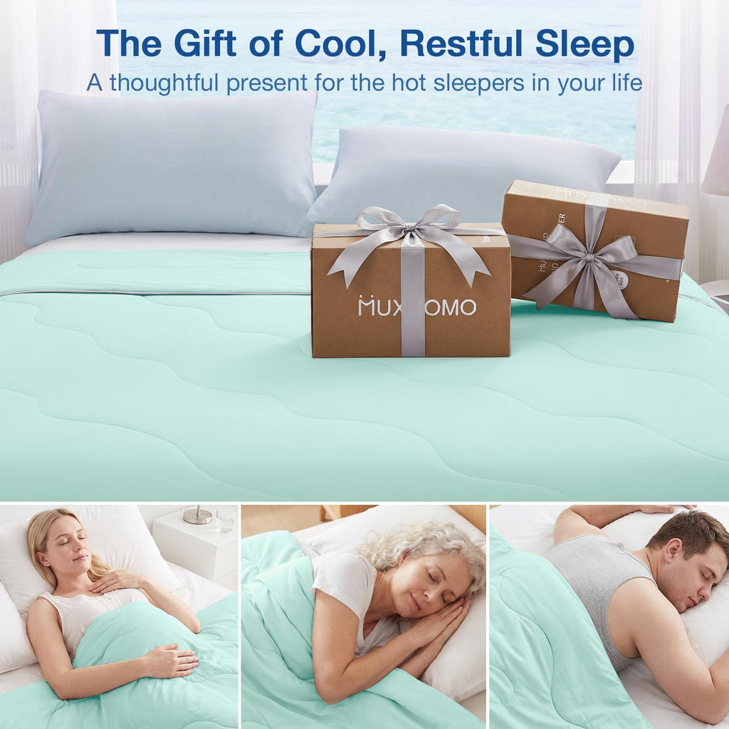 Cooling Comforter King Size, Cooling Blanket for Hot Sleepers and Night Sweats, Lightweight Summer Comforter with