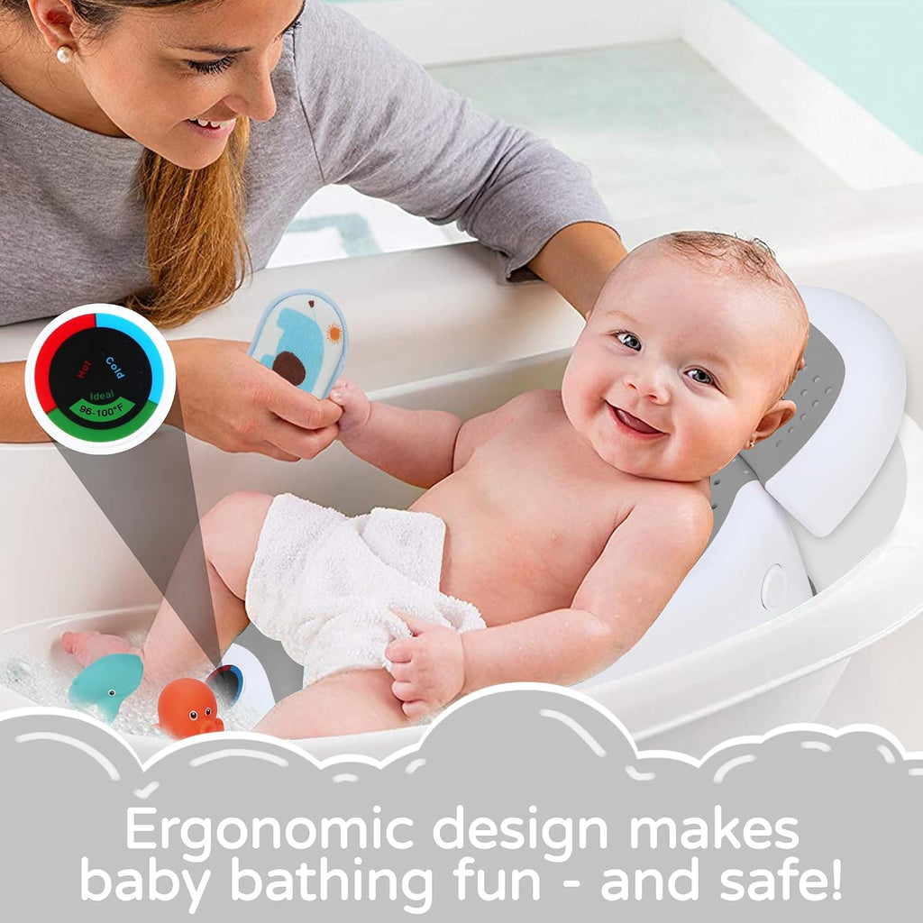 Baby Bath Support | Newborn Bathtub,Ideal for Babies Less Than 6 Months Old with Thermometer Baby Bather, Baby tubs