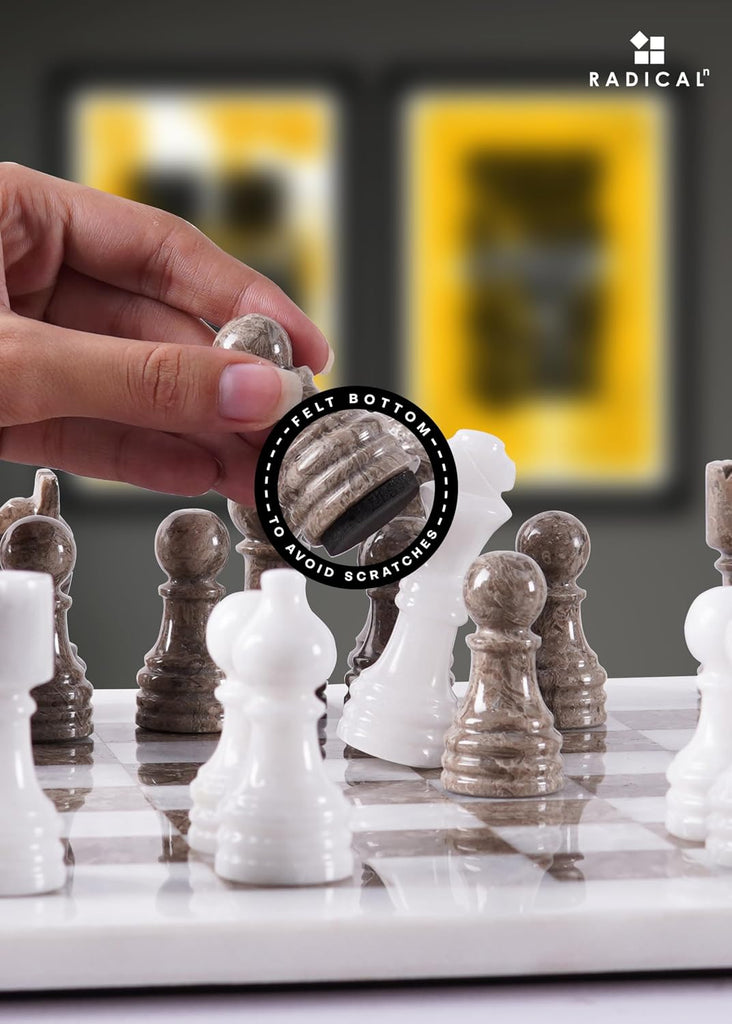 Marble Chess Set 12" Luxury Board Game & Chess Sets for Adults - Set of 32