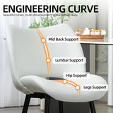 Modern Upholstered Dining Chairs Set of 2 Accent Dinner Chair with Pu Faux Leather and Middle Curved Back for Kitchen