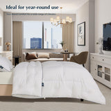 Comforter King, Filled in White Goose Down Bedding Comforter King，All Season White Luxury Hotel Fluf