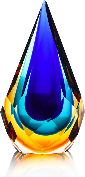 Hand-Blown Glass Sculpture Glass Decor Murano-Style Glass Statue and Figurine Wonderful Gift, Blue and Green Color