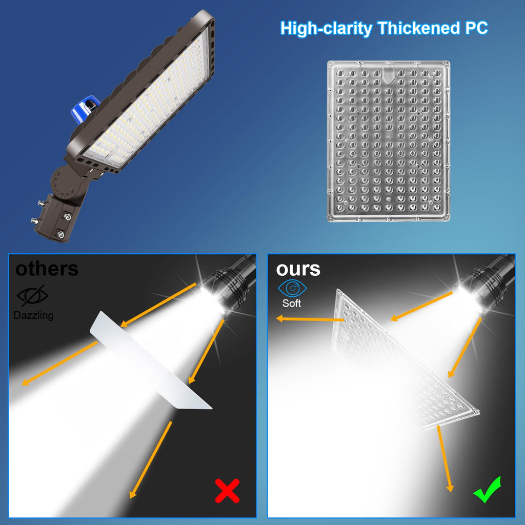 LED Parking Lot Light Dusk to Dawn Outdoor LED Pole Light with Slip Fitter Super Bright IP65 Waterproof