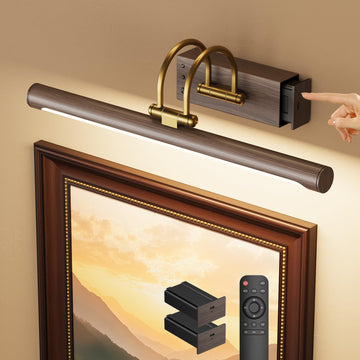 Picture Light,15.7′′ Wireless Battery Operated Rechargeable LED Wall Light with Remote,Dimmable Art Light