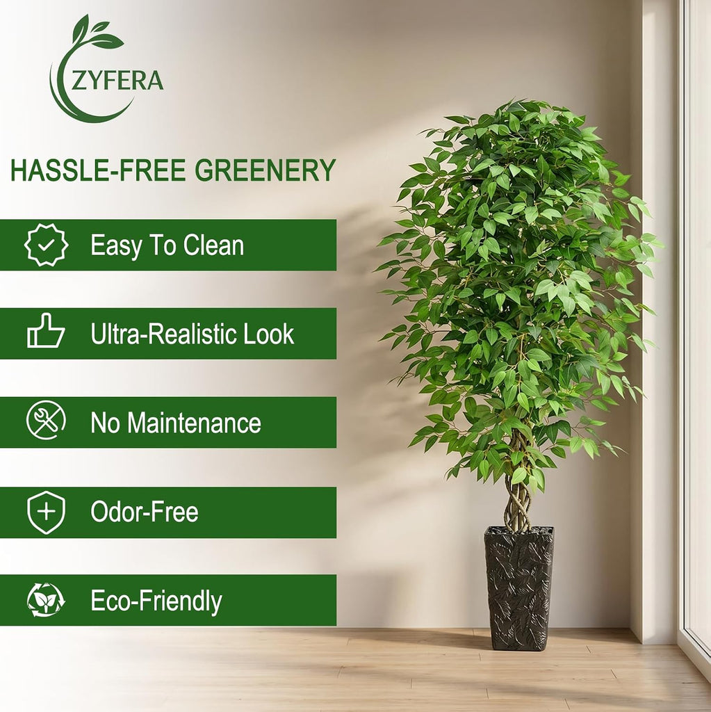 6FT Artificial Ficus Tree, Tall Fake Tree