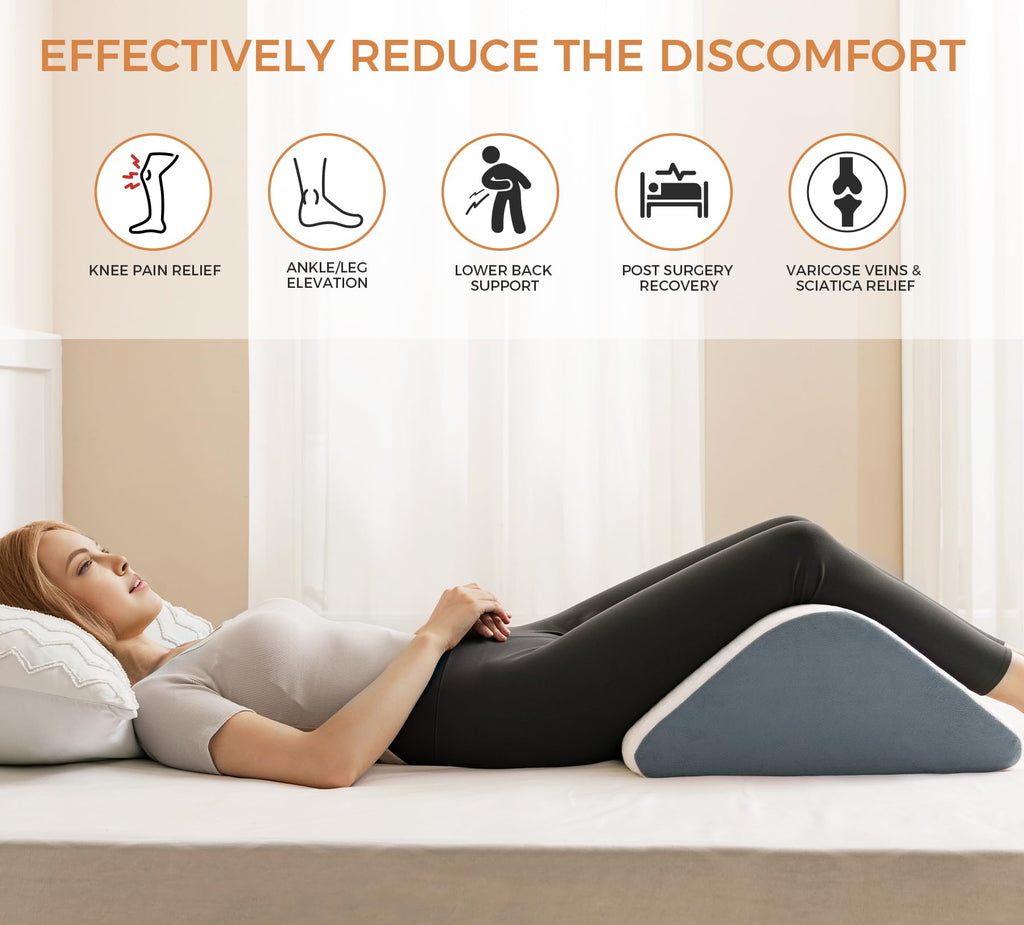 Wedge Pillow for Post-Surgery Recovery-Leg Elevation Support for Sleep Position, Alleviating Lower Back & Hip Pain