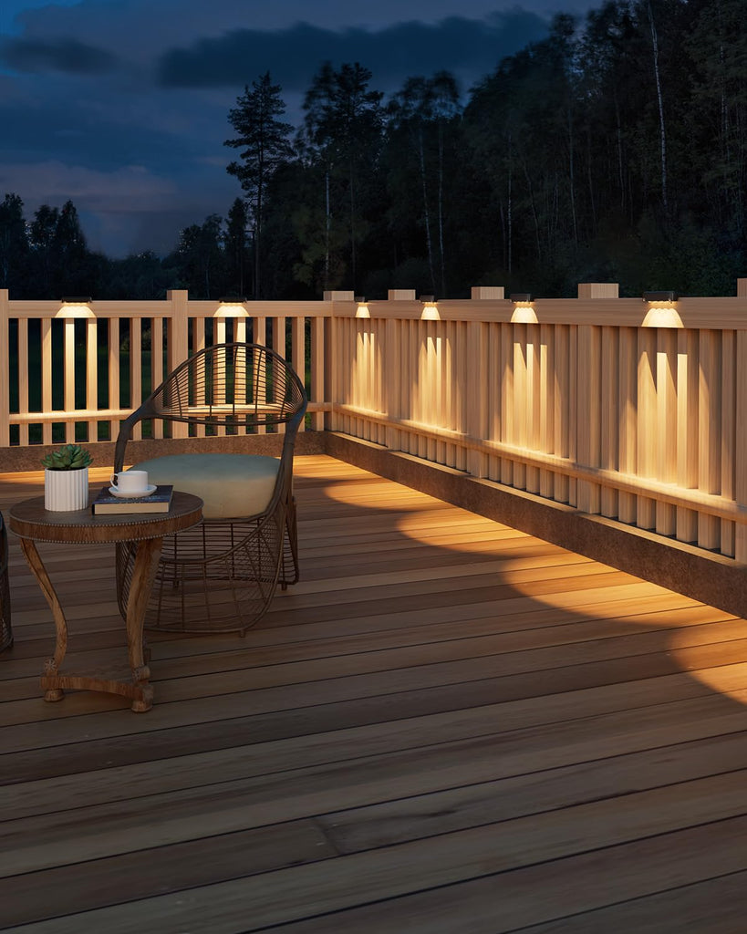 Solar Deck Lights 16 Pack, Bright Warm White Glow LED Large Size Lamp, IP65 Waterproof Step Lights Outdoor for Deck