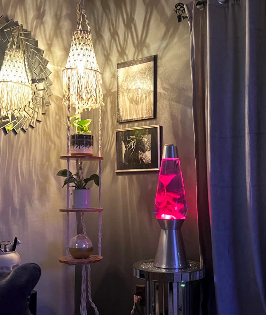 Boho Plug in Pendant Light Hanging Light with Plug in Cord, Dimmable Switch Hanging Lamp Macrame Lamp Shade and Plant