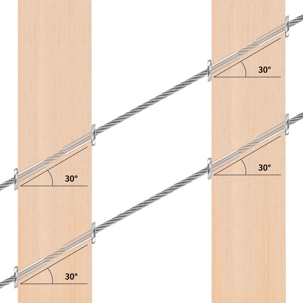 30 Pack T316 Marine Grade Stainless Steel 30 Degree Angle Beveled Protector Sleeves, Wood Post Protector Sleeve for