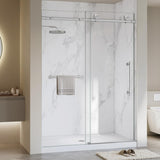 Frameless Shower Door, 5/16" (8mm) Glass Sliding Shower Door with Soft-Close & Anti-Leak