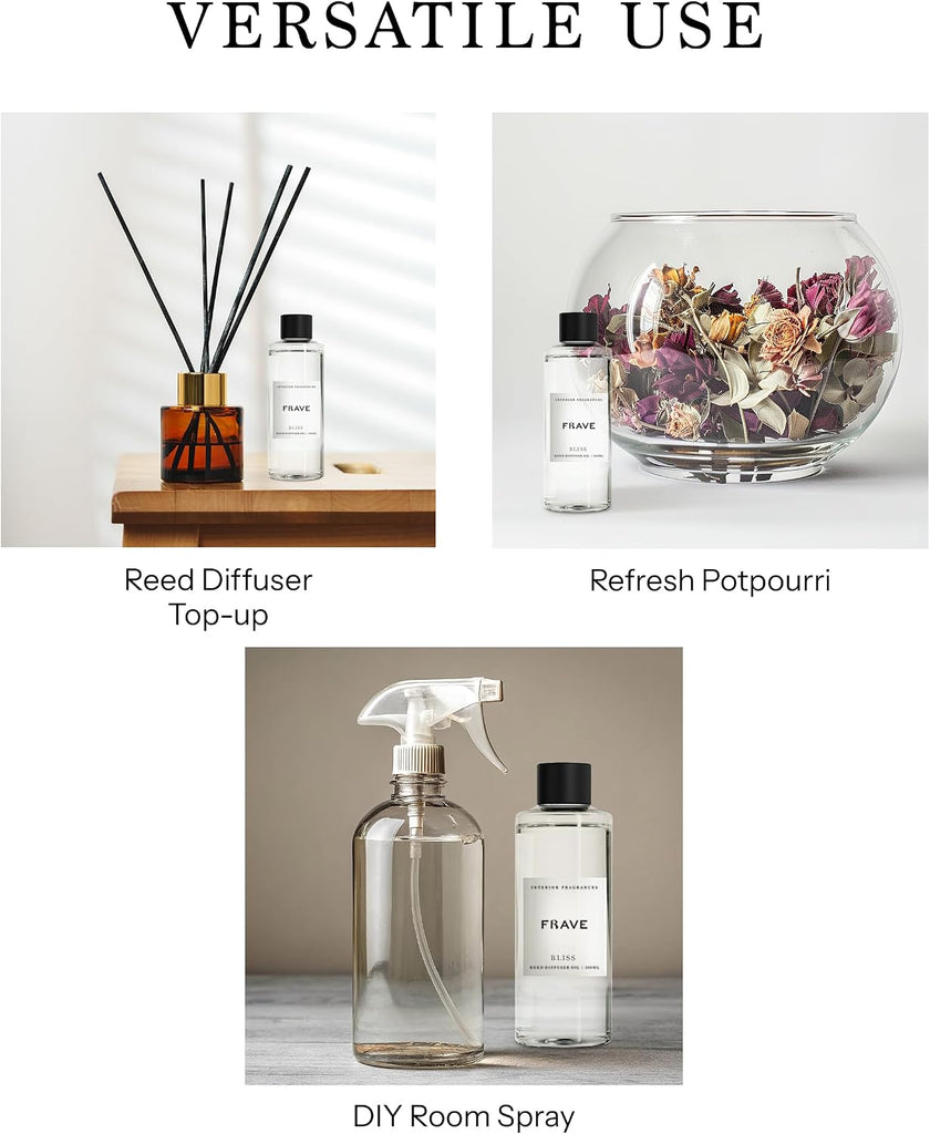 Bliss Reed Diffuser Oil Refill 100ml 3.38 oz Premium Home Fragrance - Set of 338