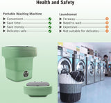 Portable Washing Machine, Foldable Personal Washer w/Integrated Drain Pipe and Spin Basket for Light Clothes, 3