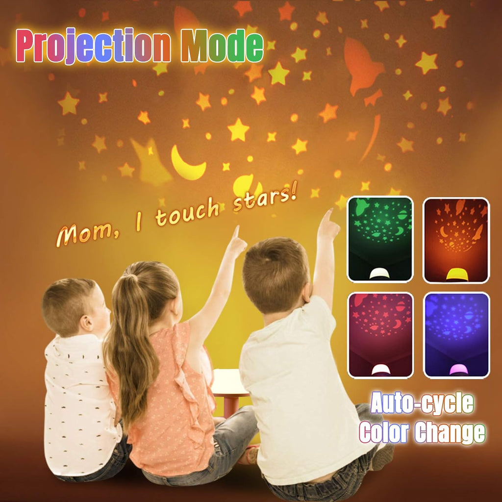 Toddler Night Light Lamp, LED Star Projector Lamp with Timer, Pink