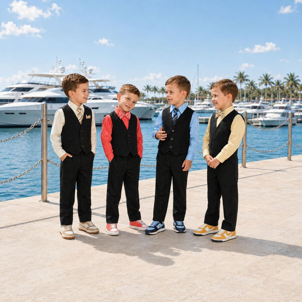 Pinstripe Boys Formal Dresswear Vest Set