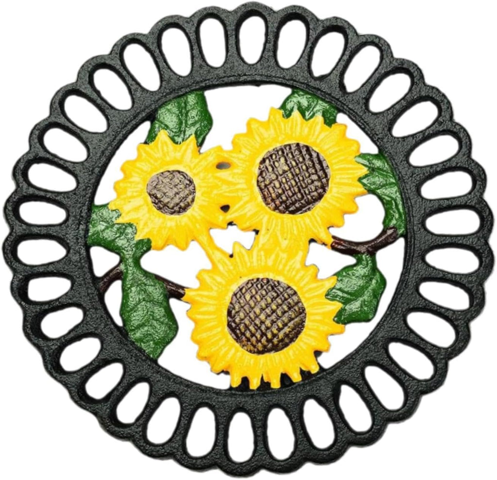 Metal Pad for Hot Pot, Trivet Use, Heat Resistant Holder, Sunflower