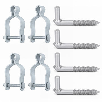 T-Post Gate Hinge Pins, Heavy Duty 1-5/8" U-Bolt Clamps, Galvanized Rustproof, Fits 5/8" Hinge Eyes, Ideal for Farm