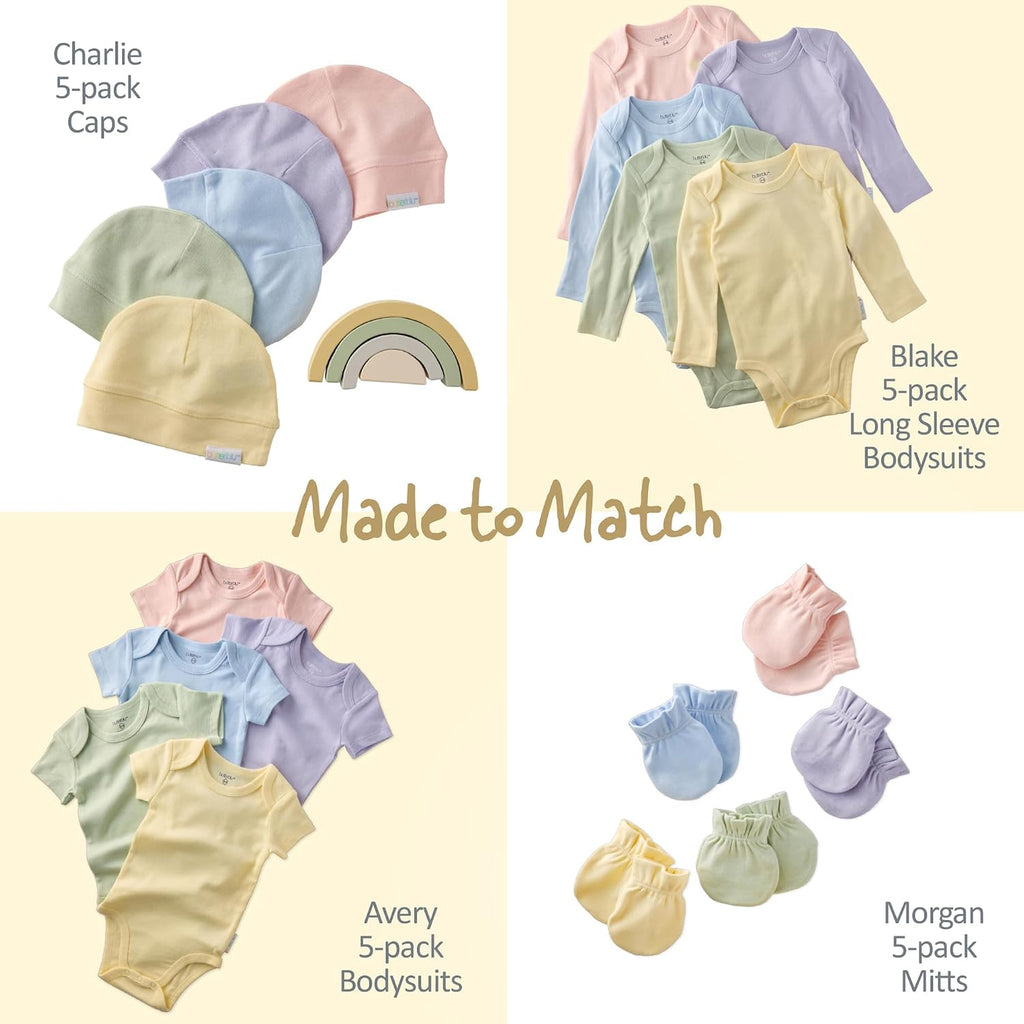 Ashley Pack Long Sleeve Ruffle Shoulder Bodysuits 100% Cotton