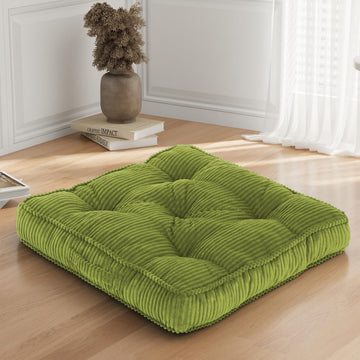 Meditation Floor Cushion, 24x24 Tufted Floor Pillow for Adults