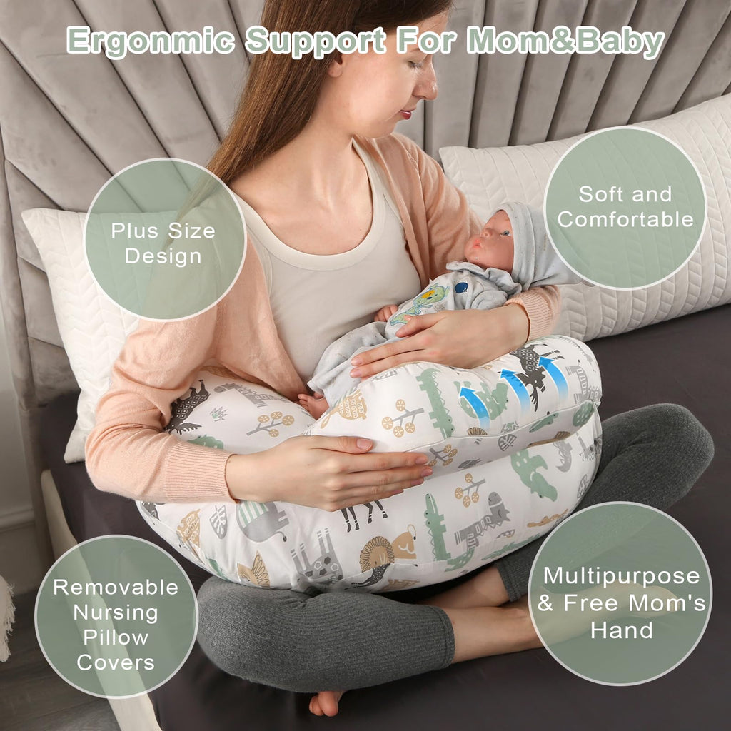 Nursing Pillow for Breastfeeding,Bottle Feeding, Plus Size Breastfeeding Pillows with Adjustable Waist Strap