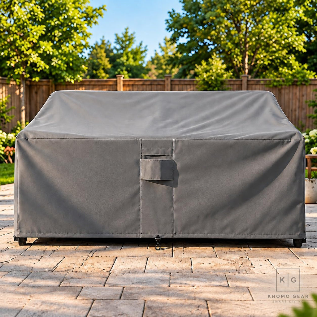 Outdoor Loveseat Cover Waterproof, 2-Seater Patio Couch and Sofa Cover with Air Vents and Leg Straps - 58" W x 31" D