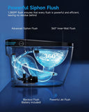 WANSID Black Smart Toilet with Bidet Built In, Auto Open/Close Lid, Heated Seat, Warm Wash & Dryer, Night Light