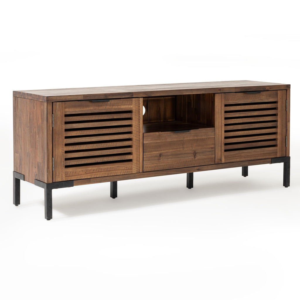 Millie Solid Wood TV Stand for TVs up to 65 Inches, Modern Farmhouse TV Stand with Rustic Charm, TV Stands, Chestnut