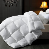 Feather Comforter Twin, Filled with Feather and Downfiber, All Season White Fluffy Duvet Insert