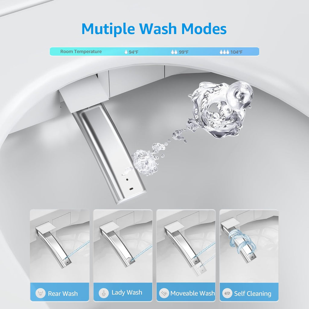 Smart Toilet with Auto Open/Close Lid, Bidet Toilet Pump-assisted, Blackout Flush, Heated Seat, Dual Auto Flush