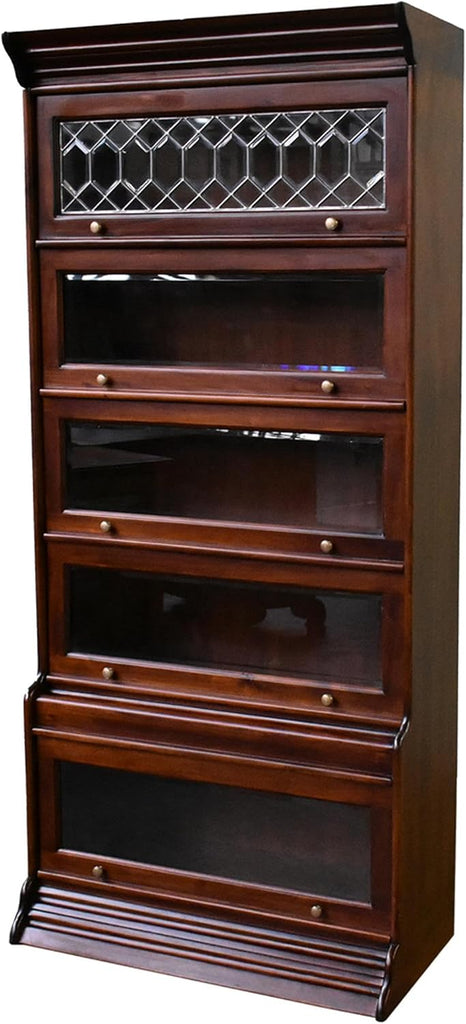 Legacy 5 Stack Barrister Bookcase - Brown Walnut