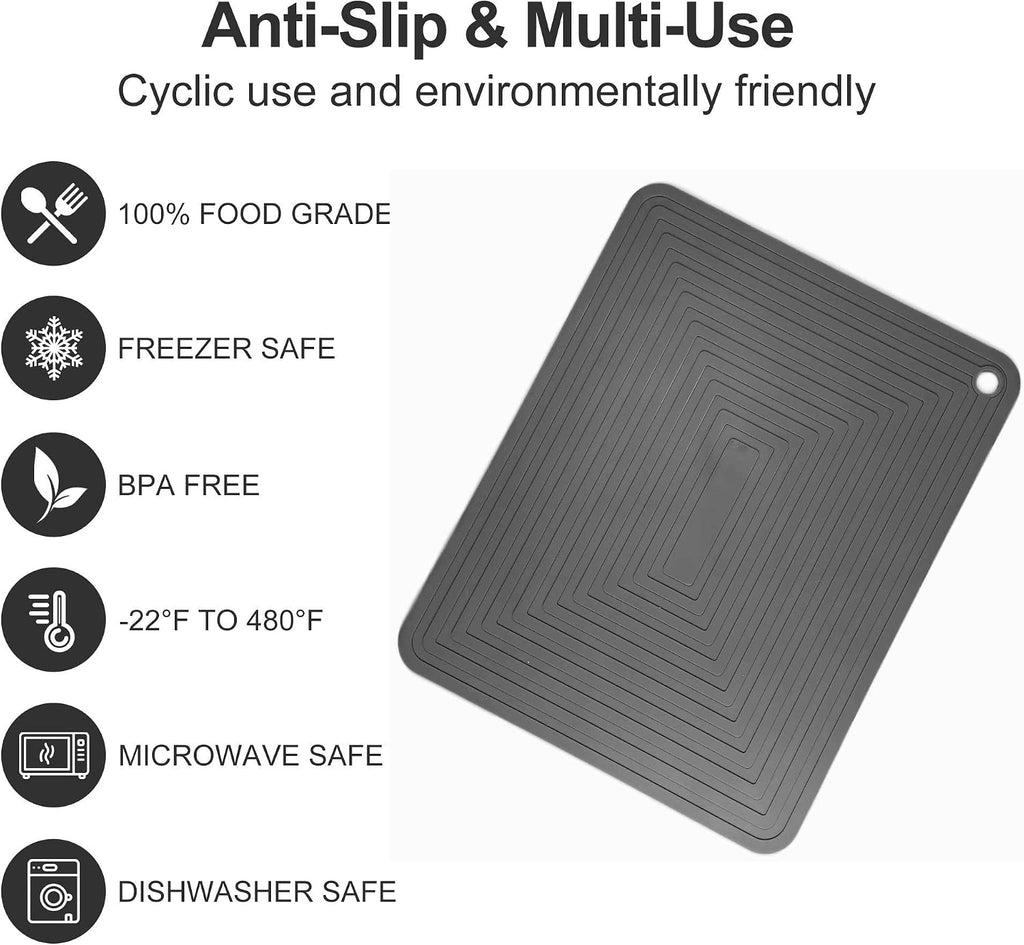 Silicone Trivets Mats Set, Trivet for Hot Dishes, Trivets for Hot Pots and Pans, White Silicone Pads, Multi-Purpose - Set of 2
