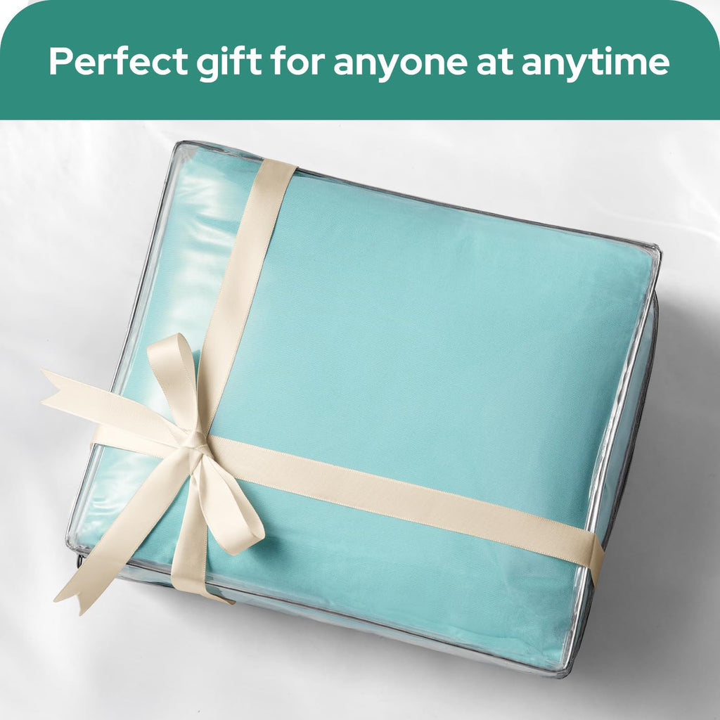 Queen Size Bed Sheets - 6 Piece Set (Aqua Blue) - Extra Soft Brushed Microfiber 1800 Bedding Sheets, Deep Pocket