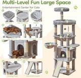 72 Inches Cat Tree for Large Cats, Multi-Level Tall Cat Tower, Widened Cat Condo with Large Scratch Board