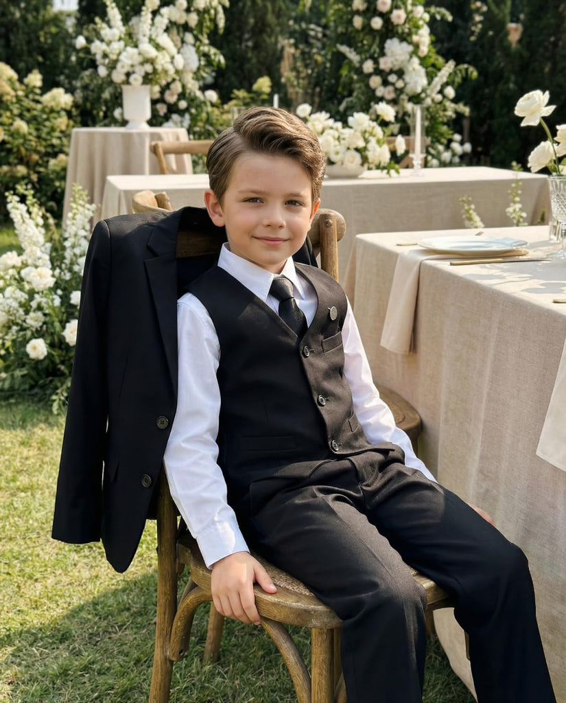 Boys Suits Kids Dress Vest Pants Set Ring Bearer Outfit