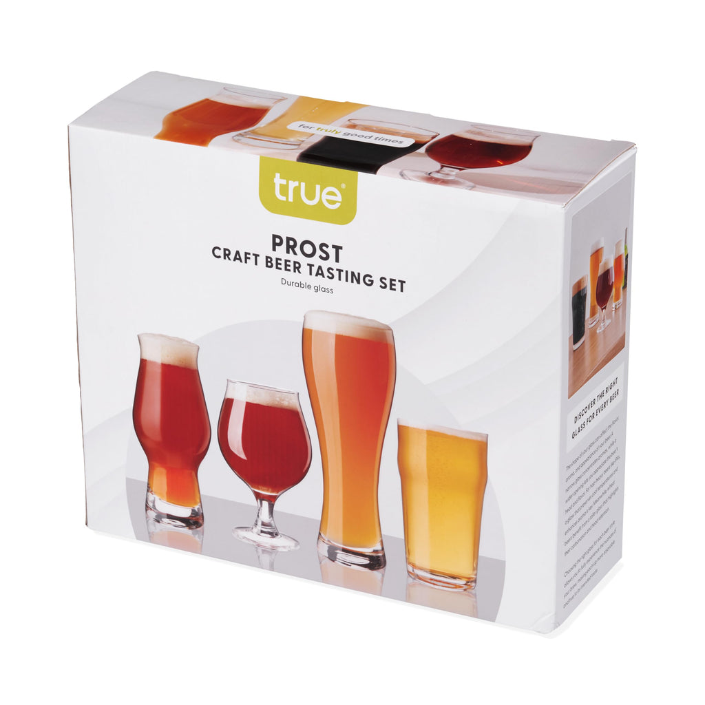 Beer Glasses Gift Set, Durable Clear Tasting Kit for IPA, Belgian Ales, Wheat Beers, Stouts, Porters, Perfect for