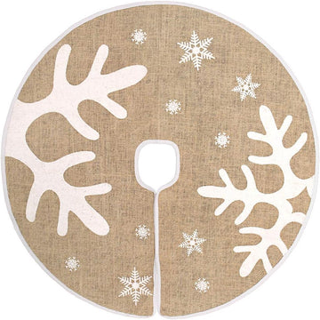 Christmas Tree Skirt, 30 Inches Classic Burlap Tree Skirt Holiday Party Indoor Outdoor Decoration