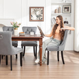 Velvet Dining Chairs Set of 4,Upholstered Dining Chairs with Ring Pull Trim and Button Back,Modern Seating for Kitchen