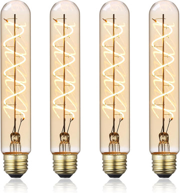 T10 LED Vintage Spiral Filament Bulbs, 4.5W, 2000K